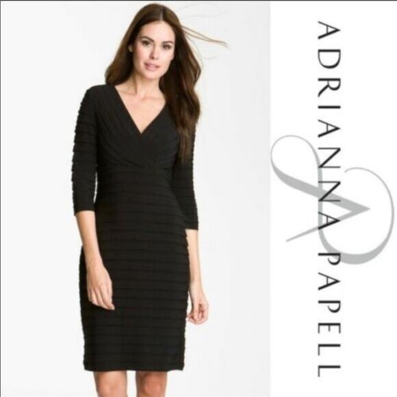 Adrianna Papell Black Tiered‎ Dress - Picture 1 of 6